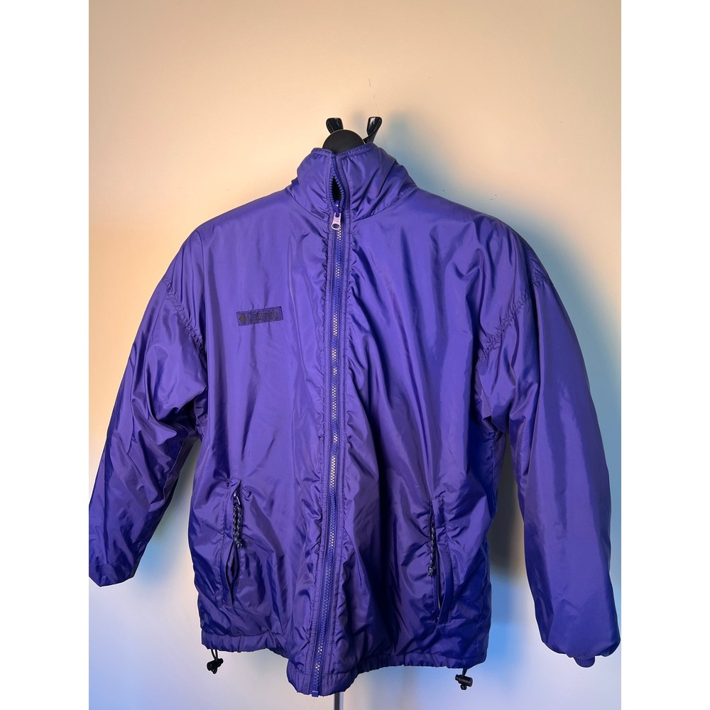 Columbia Puffer Jacket Women Large Gorpcore Insulated Nylon Full Zip Winter Fall